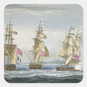 Surrender of the fort of Tamatave, engraved by T. Square Sticker