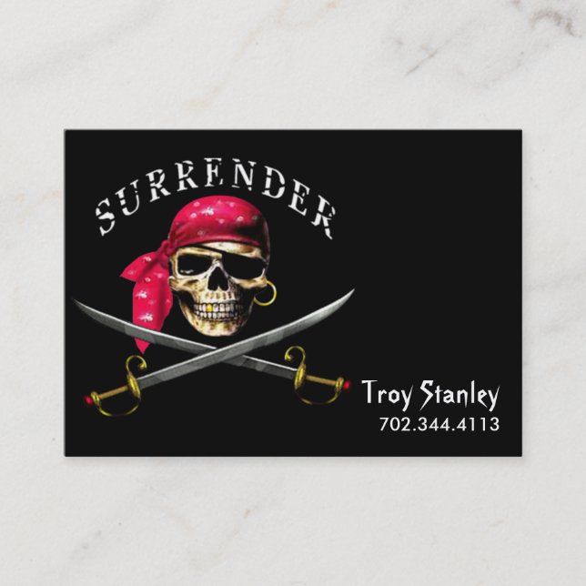 Surrender Pirate Business Card template (Front)