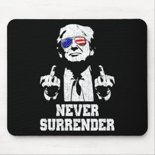 Surrender President Donald Trump Middle Finger Mouse Pad