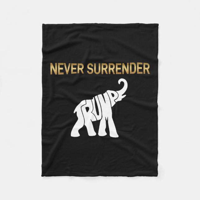 Surrender Trump Elephant  Fleece Blanket (Front)