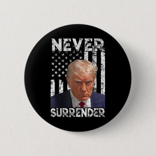 Surrender Trump Mug Shot 2024 American Flag Women 6 Cm Round Badge
