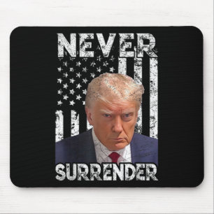 Surrender Trump Mug Shot 2024 American Flag Women Mouse Pad