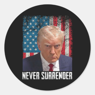 Surrender Trump Mug Shot 2024 President American F Classic Round Sticker