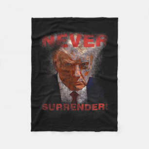 Surrender - Trump Mugshot 2024 Fleece Blanket