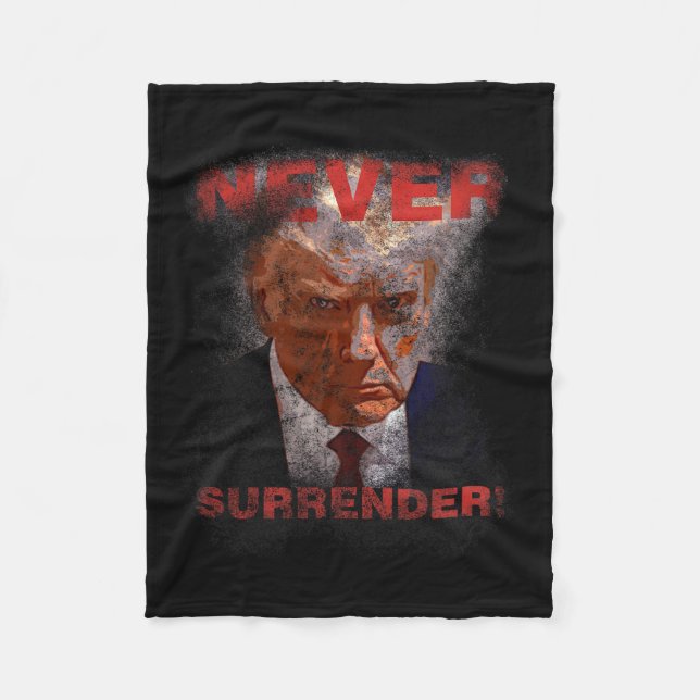 Surrender - Trump Mugshot 2024  Fleece Blanket (Front)