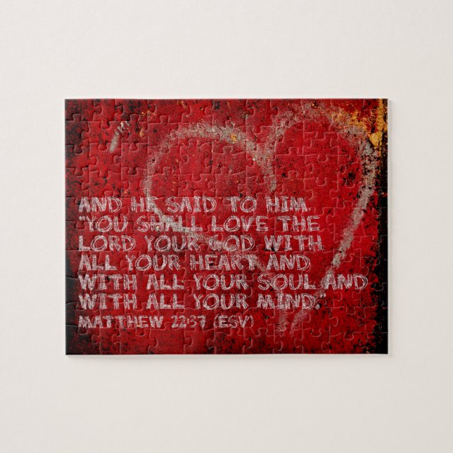 Surrendering All Matthew 22:37 Scripture Photo Art Jigsaw Puzzle (Horizontal)