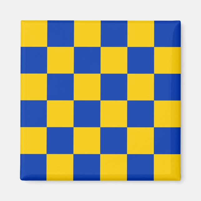 Surrey flag (blue and yellow chequered pattern) magnet (Front)