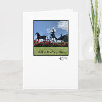 Surrey Hills Horse & Surrey greeting card