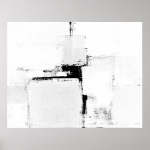 'Surround' Black and White Abstract Art Poster