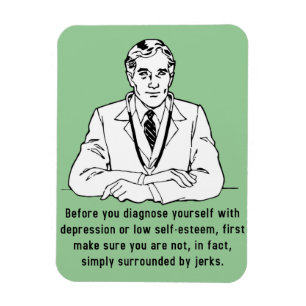 Surrounded By Jerks Funny Premium Magnet