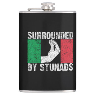 Surrounded by Stunads Hip Flask