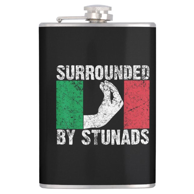 Surrounded by Stunads Hip Flask (Front)