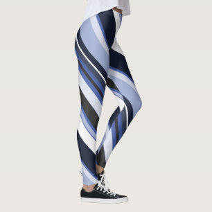 Surrounding Monotone Contemporary Diagonal Stripes Leggings