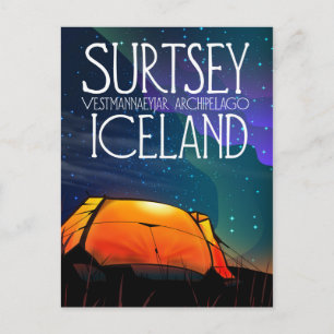 Surtsey Island Iceland, estmannaeyjar archipelago. Postcard