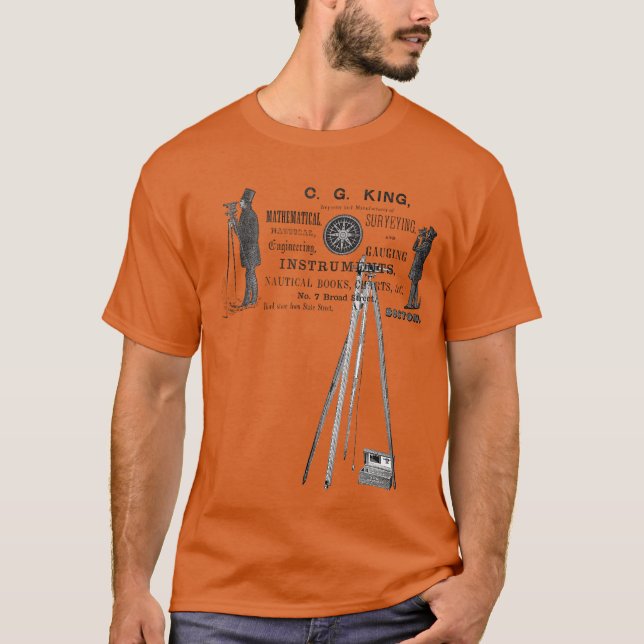 SURVEY LAND SURVEYOR 1856 Boston Ad T-Shirt (Front)