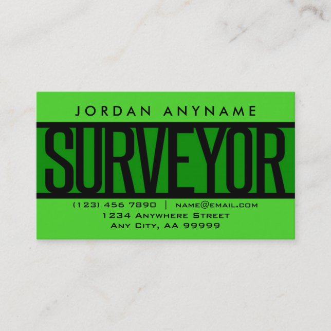 Surveyor Green Business Card (Front)