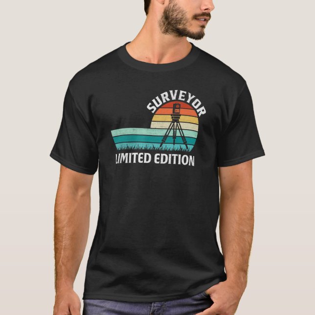 Surveyor   Retro Land Examiner Cartographer T-Shirt (Front)