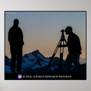 Surveyors at Dusk on the Juneau Icefield Poster