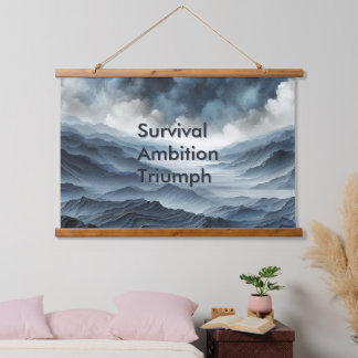Survival Ambition Triumph Motivational Hanging Tapestry