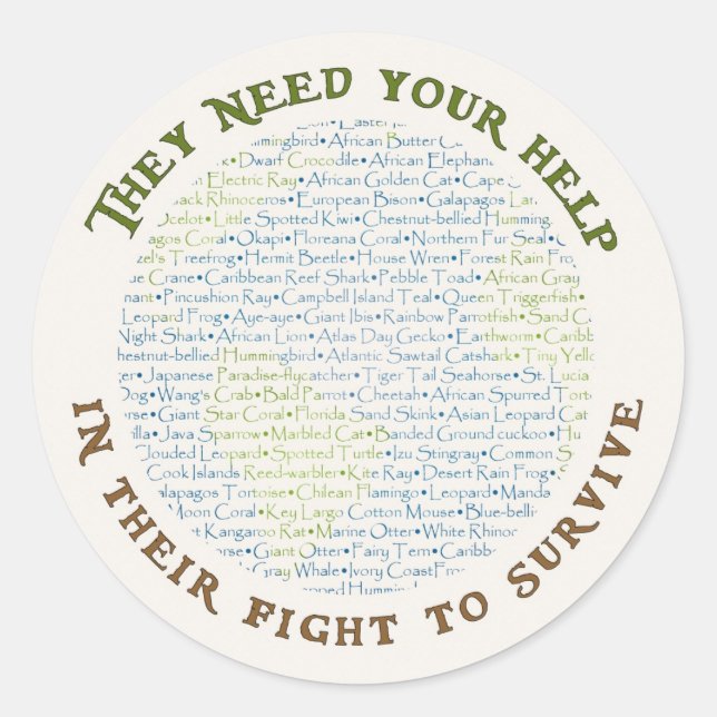 Survival/Help Classic Round Sticker (Front)