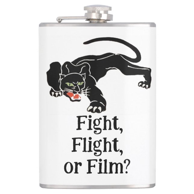 Survival instinct Fight, Flight, or Film? Choices Hip Flask (Front)