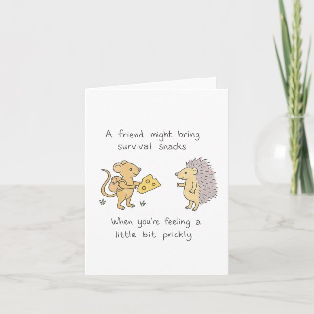 Survival Snacks and Prickly Feelings Card (Front)