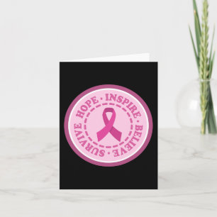 SURVIVE HOPE INSPIRE World Cancer Day Gift Pink Ri Card