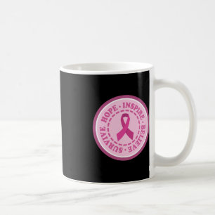 SURVIVE HOPE INSPIRE World Cancer Day Gift Pink Ri Coffee Mug