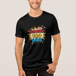 Survived 100 Days: A Comic Book Adventure T-shirt Tri-Blend Shirt