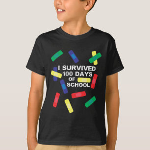 Survived 100 Days Of School Bandage  T-Shirt