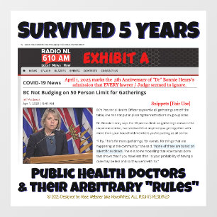 Survived 5 Years by RoseWrites Window Cling