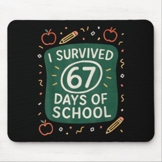 Survived 67 Days Of School Funny Six Seven Hands Mouse Pad