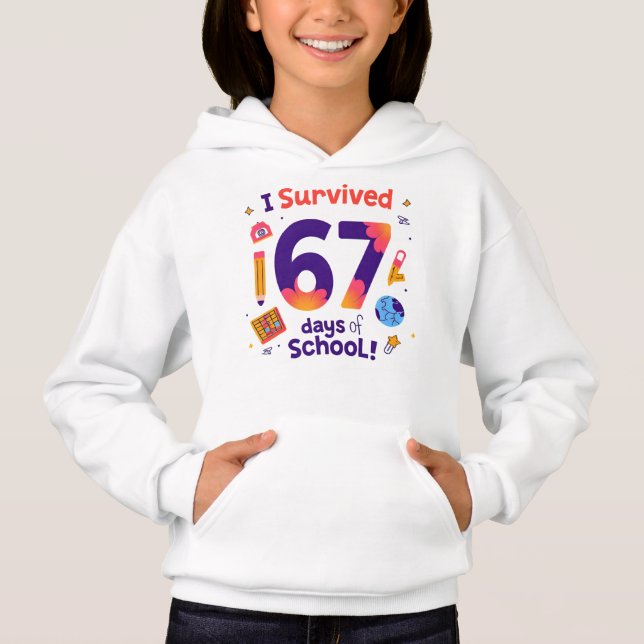 Survived 67 Days of School Funny Student Design (Front)