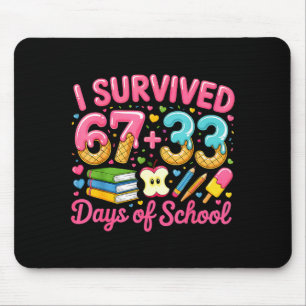 Survived 67 Days Of School Ice Cream Drip Apple Pe Mouse Pad