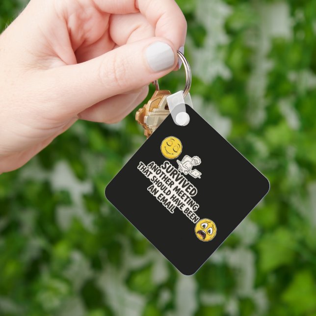 Survived Another Meeting Funny Key Ring (Hand)