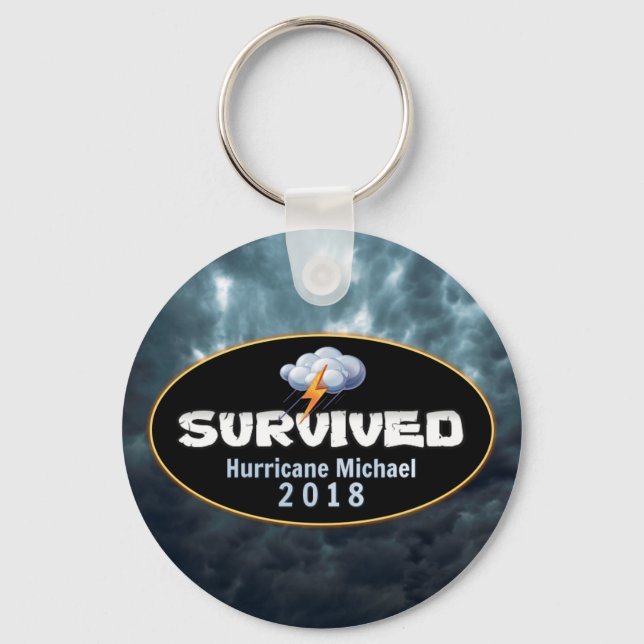 Survived Hurricane Michael 2018 Key Ring (Front)