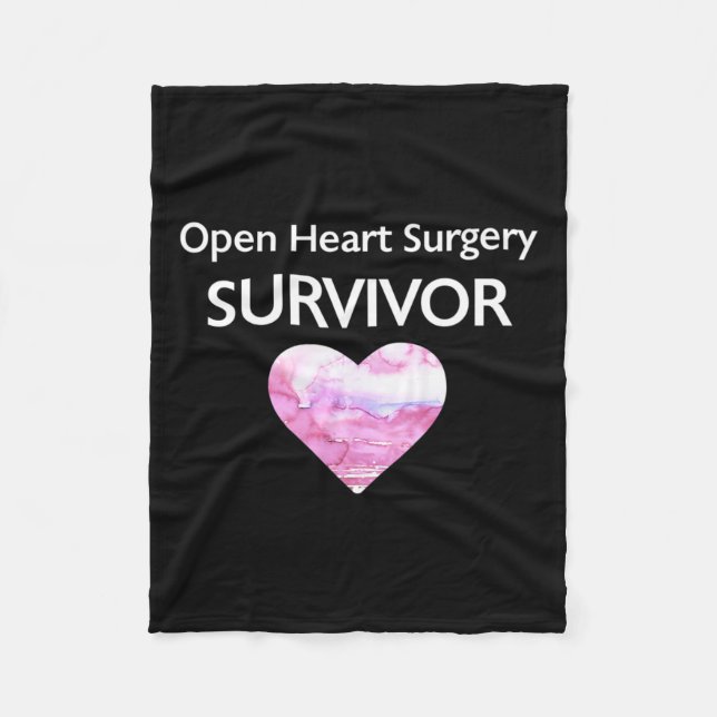 Survived Open Heart Surgery Heart Attack Survivor  Fleece Blanket (Front)