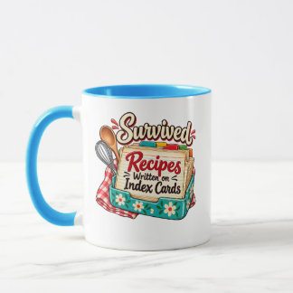 Survived Recipes Written on Index Cards Mug