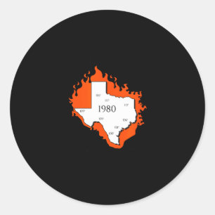 Survived the 1980 texas heat wave retro tx summer classic round sticker