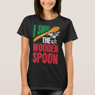Survived The Wooden Spoon Italian Flag Dad Adult T-Shirt