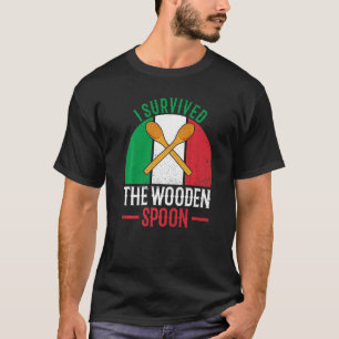 Survived The Wooden Spoon Italian Flag Funny Dad A T-Shirt