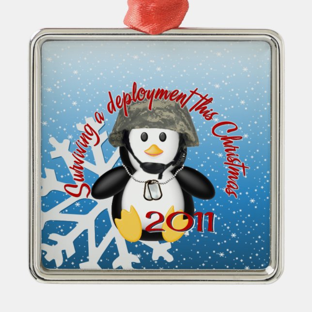 Surviving Deployment 2011 Penguin Metal Tree Decoration (Front)