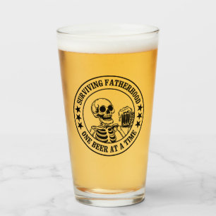 Surviving Fatherhood For Dad Funny Beer Humour Glass