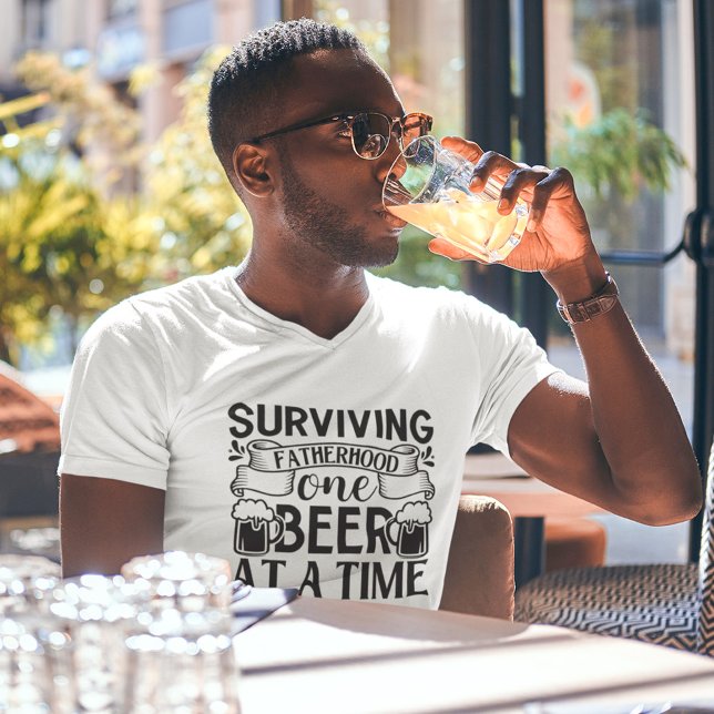 Surviving Fatherhood One Beer At A Time Father T-Shirt (Creator Uploaded)