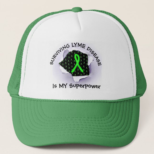 Surviving Lyme Disease Superpower Baseball Cap (Front)