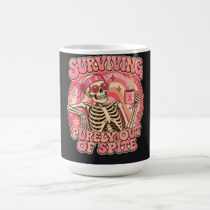 Surviving Out of Spite Retro Skeleton Coffee Mug