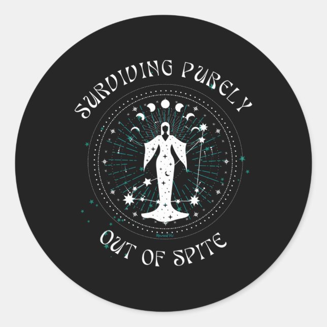 Surviving Purely Out Of Spite Classic Round Sticker (Front)