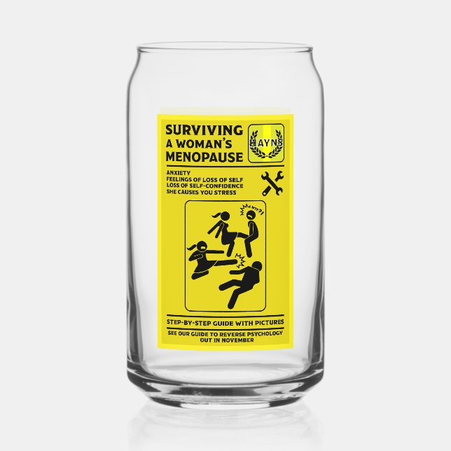 Surviving The Menopause Can Glass (Front)