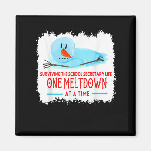 Surviving The School Secretary Life Snowman Christ Magnet