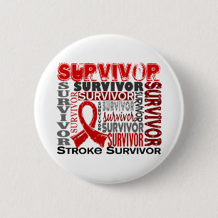 Survivor 10 Stroke 6 Cm Round Badge